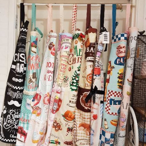 NWT Kitchen APRON SEAFOOD fish chef Apron - French Chic Apron 100% Cotton - OS - Picture 9 of 10